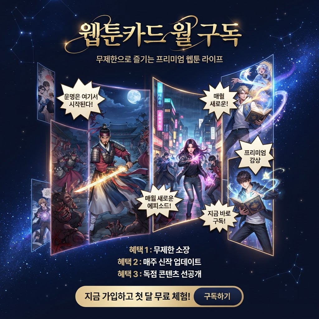 웹툰카드 월 구독 대표 이미지